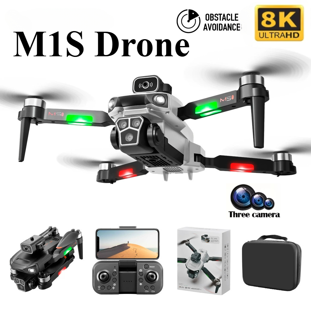 Drone Top Rc - M1S Drohne 8K Professionelle Dreifachkamera Hindernisvermeidung