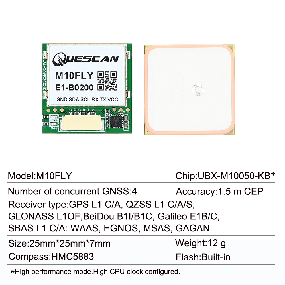 Quescan 25mm*25mm M10FLY 10Hz  – Gps Module Drone Bewertung und Preis