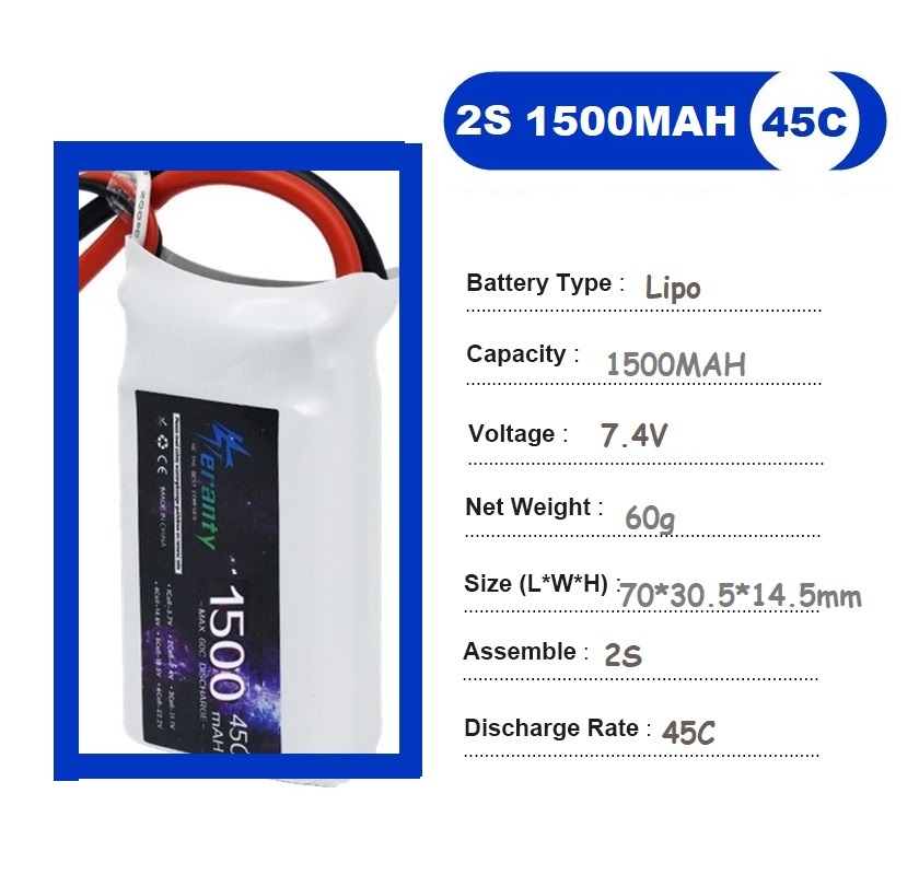 2PCS 7,4 V Lipo 2S Batterie 15 – Drone Rc Leading Bewertung und Preis