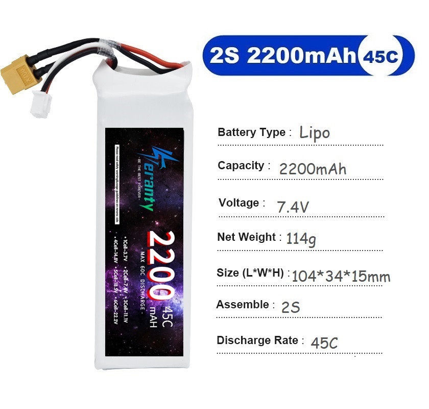 2PCS 7,4 V Lipo 2S Batterie 15 – Drone Rc Leading Bewertung und Preis