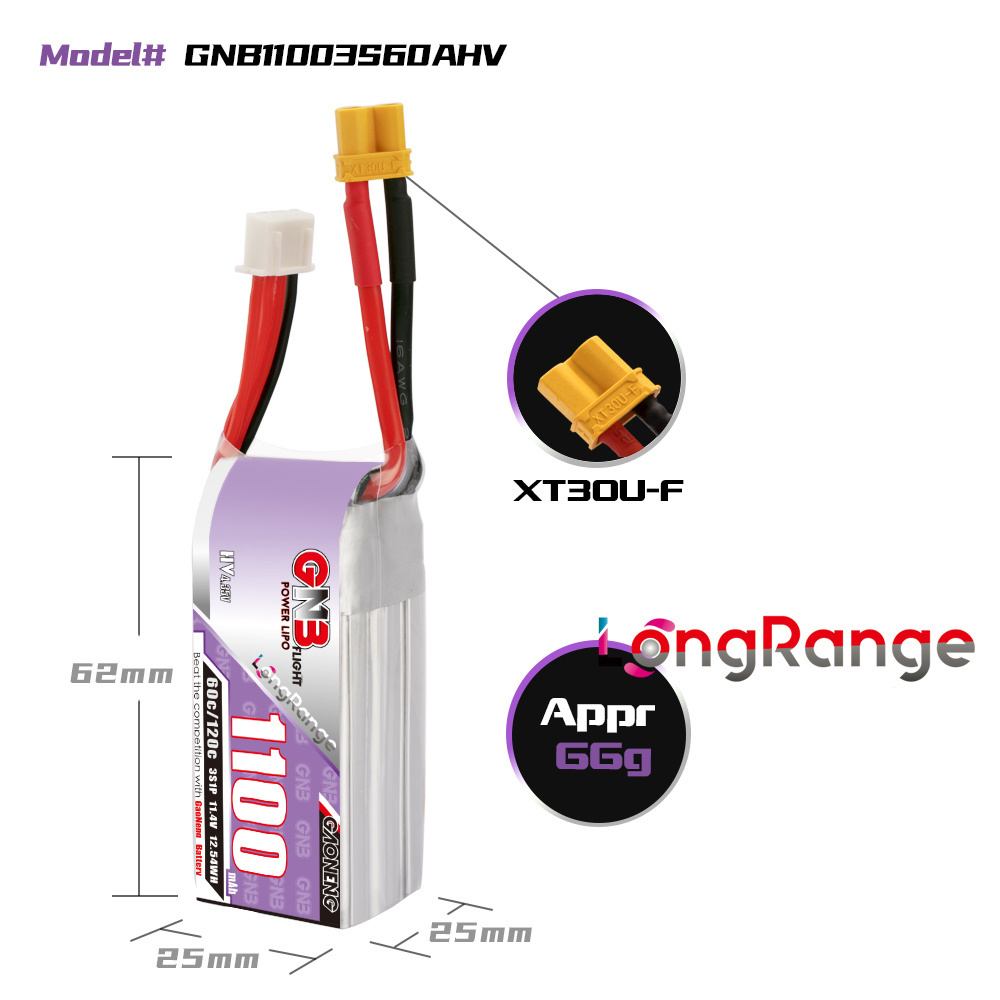GNB 1100 mAh 2S 3S 4S 6S 60C/1 – Drone Rc Leading Bewertung und Preis